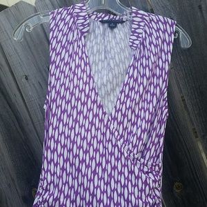 Purple patterned Banana Republic top